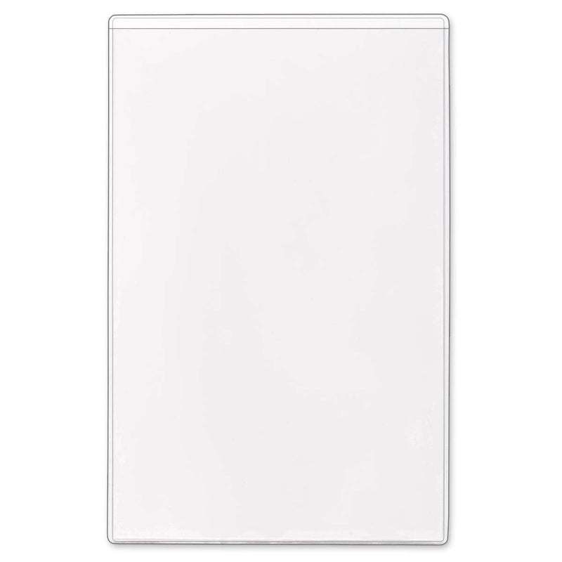 STORE SMART StoreSMART - 5" x 8" Non-Adhesive Vinyl Plastic Pocket - Open Short Side - 10 Pack - PE108S-C-10 - Image 1